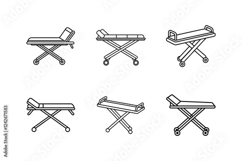 stretcher line art vector illustration