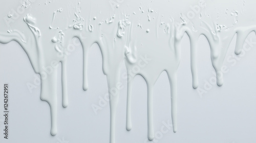 Dripping White Paint: Abstr...