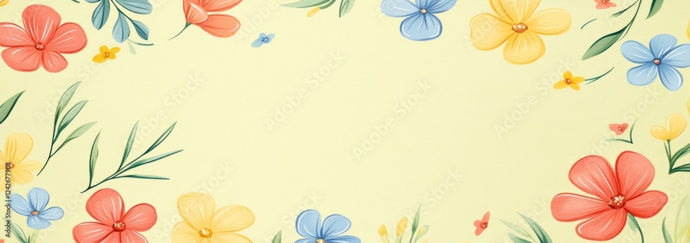 Pastel floral banner with copy space. Pastel floral banner with copy space.