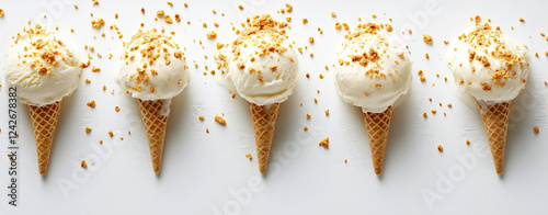 Ice Cream Cones with Crumble Topping
