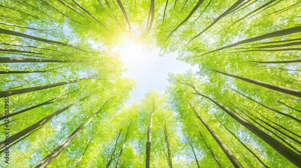 Sunlit Canopy Lush Green Forest Trees Sunlight Sunlit Canopy Lush Green Forest Trees Sunlight