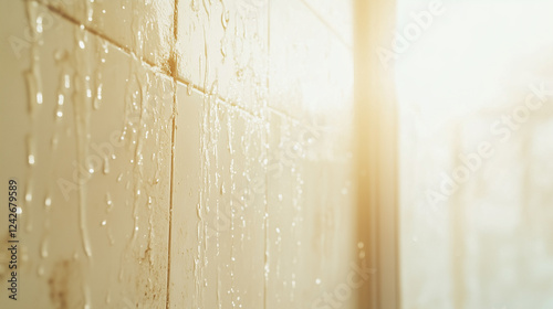Water Droplets on Tiled Wal...