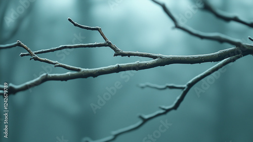 Frozen Branch: A close-up s...