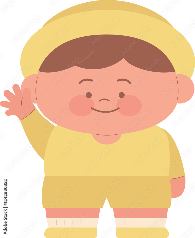 Fototapeta premium cute kindergarten boy children kid character