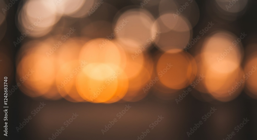 Fototapeta premium Warm golden bokeh lights creating a dreamy abstract background