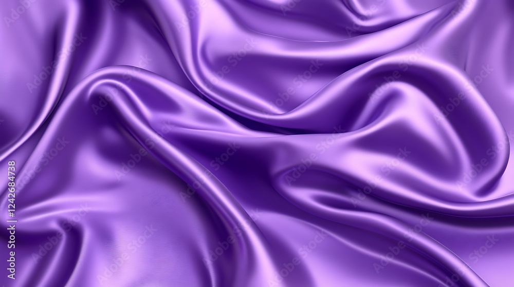 Fototapeta premium Purple silk fabric drapes, elegant background