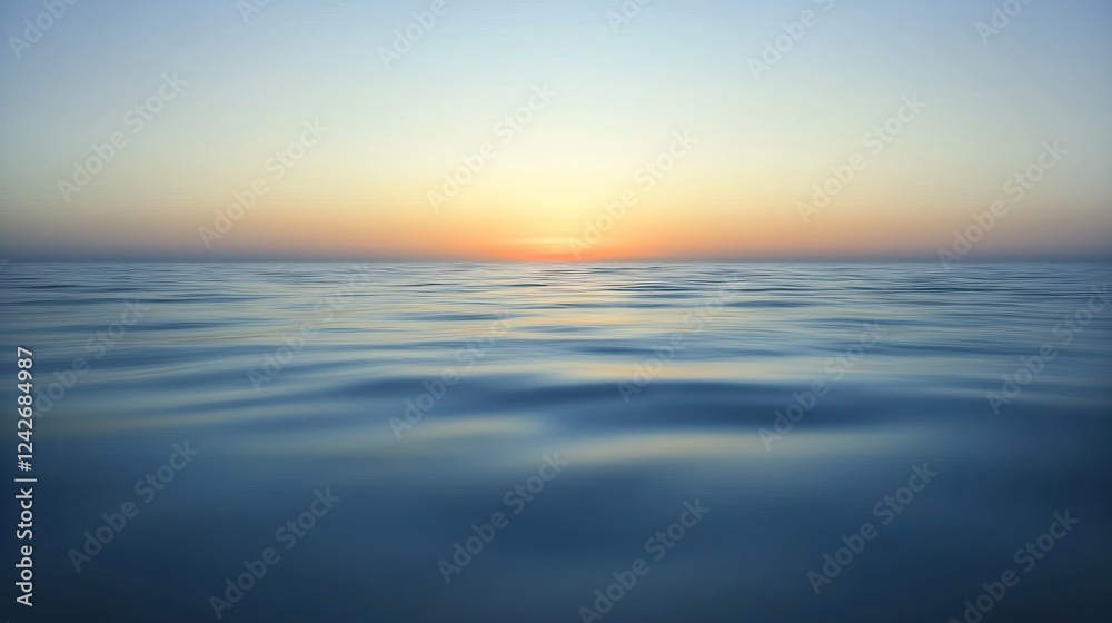 Obraz premium Serene Sunset over Calm Ocean Waters