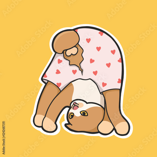 Cat With Shorts Meme Sticker Vector Cute Illustration