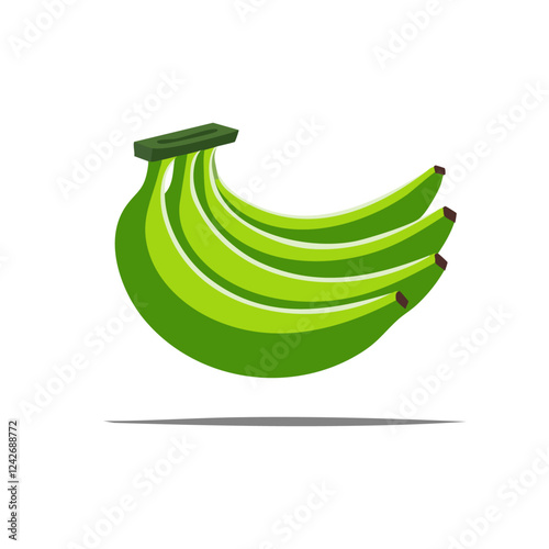 A bunch of green bananas isolated on a white background.green and yellow color banana bundle
 