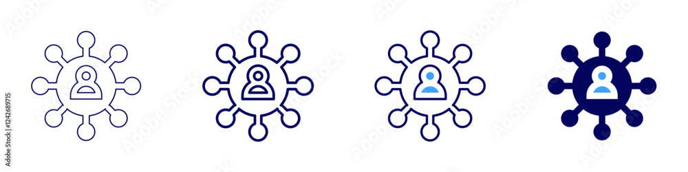 Network assignment icon in 4 different styles. Thin Line, Line, Bold, and Bold Line. Duotone style. Editable stroke Network assignment icon in 4 different styles. Thin Line, Line, Bold, and Bold Line. Duotone style. Editable stroke