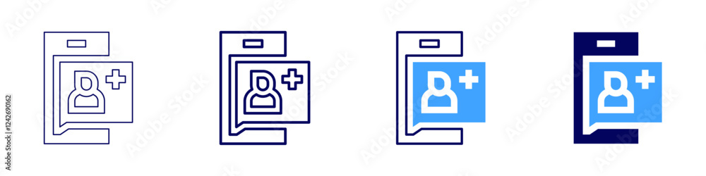 Network forum icon in 4 different styles. Thin Line, Line, Bold, and Bold Line. Duotone style. Editable stroke