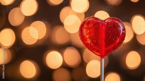 Bright red Christmas lights create a festive bokeh background