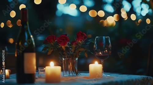 Christmas candlelight illuminates a festive holiday scene with a decorated tree