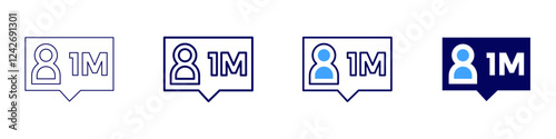 One million icon in 4 different styles. Thin Line, Line, Bold, and Bold Line. Duotone style. Editable stroke