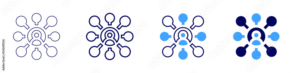 Social media guidelines icon in 4 different styles. Thin Line, Line, Bold, and Bold Line. Duotone style. Editable stroke Social media guidelines icon in 4 different styles. Thin Line, Line, Bold, and Bold Line. Duotone style. Editable stroke