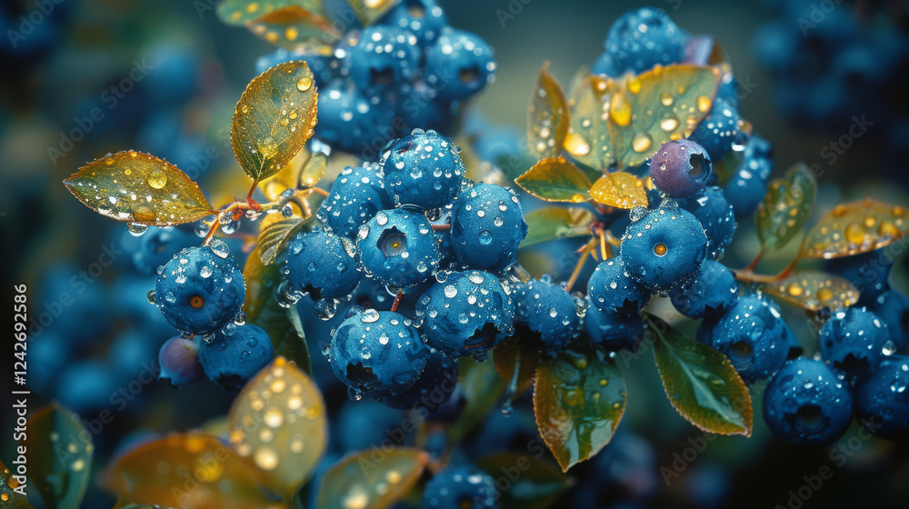 Fresh blueberries with shining leaves
Fresh blueberries with shining leaves