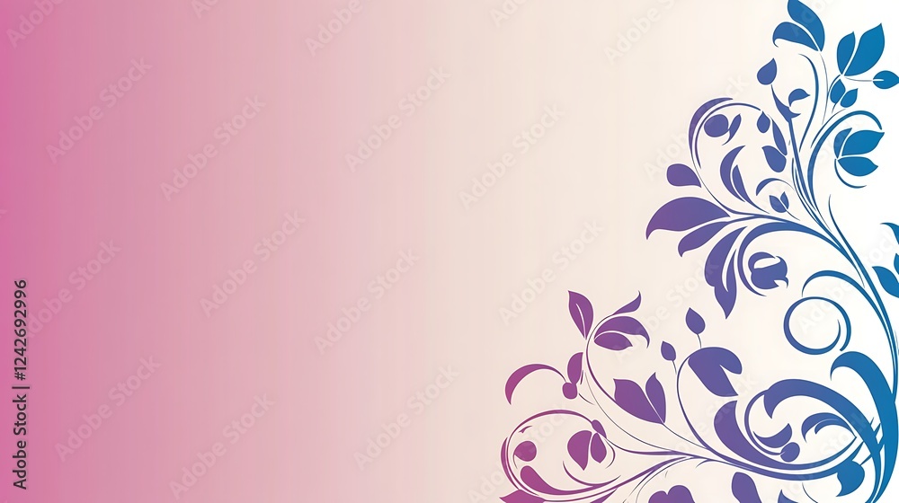 Floral design, gradient background, invitation Floral design, gradient background, invitation