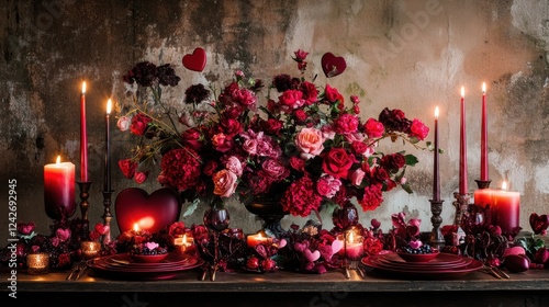 Burning candles create a romantic candlelight atmosphere in the city church