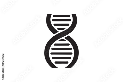 DNA vector silhouette isolated in white background
