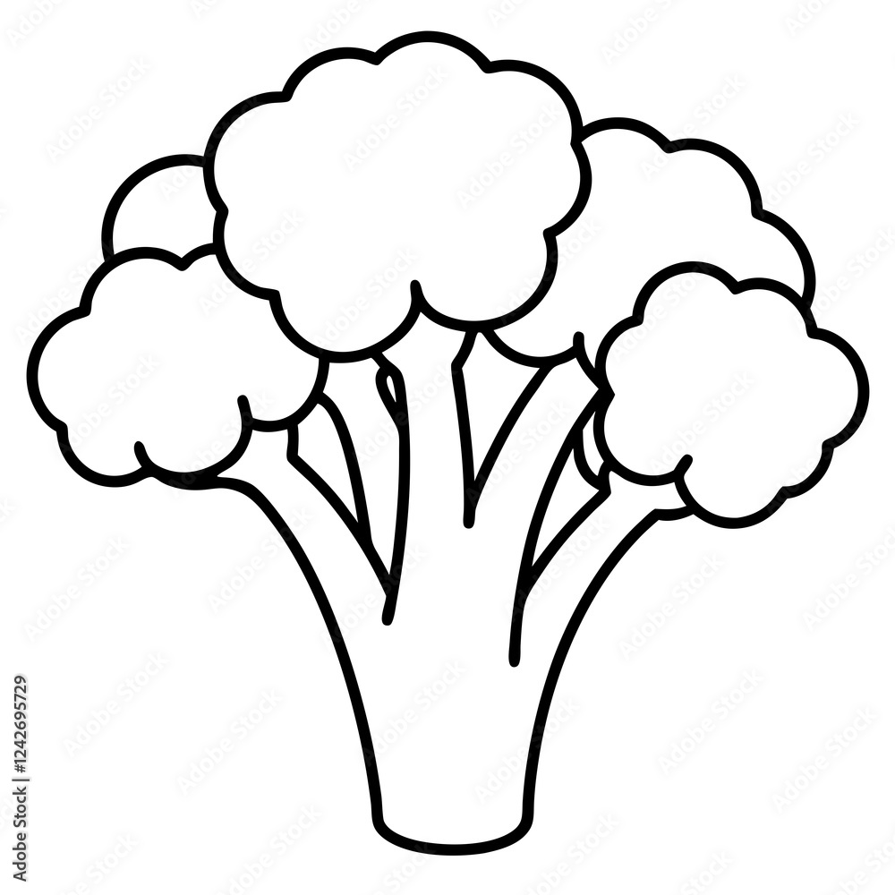 Single-Line Broccolini Vector Design Art Single-Line Broccolini Vector Design Art
