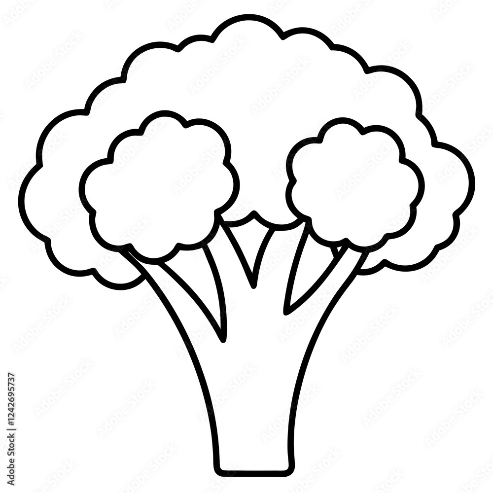 Single-Line Broccolini Vector Design Art Single-Line Broccolini Vector Design Art