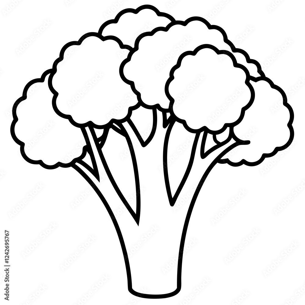 Single-Line Broccolini Vector Design Art Single-Line Broccolini Vector Design Art