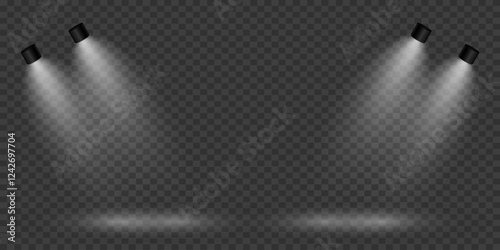 Light source, concert lighting, spotlights. On a transparent background.