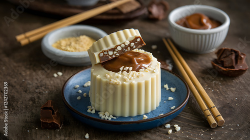Milk chocolate filled with miso caramel