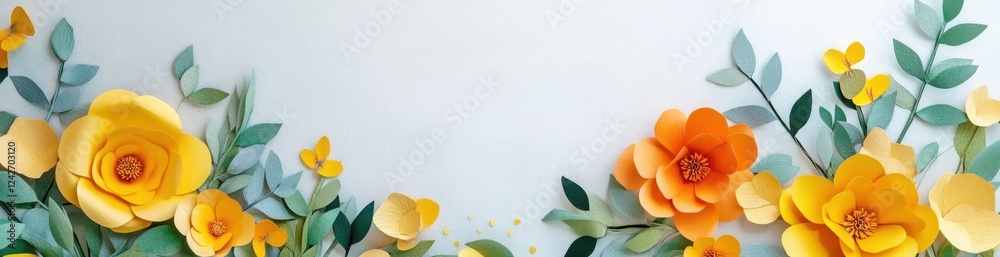 custom made wallpaper toronto digitalPaper flowers arrangement on light blue background. (1)