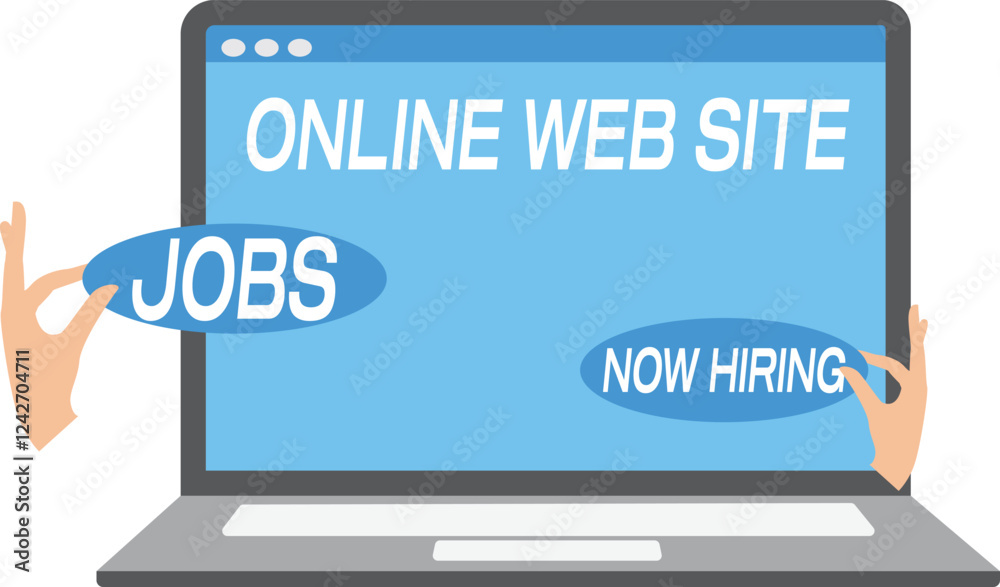 Job posting on recruitment website, employment or career opportunity online, HR or human resource offer help wanted or hiring position vacancy, HR hand posting job vacancy on online career website Job posting on recruitment website, employment or career opportunity online, HR or human resource offer help wanted or hiring position vacancy, HR hand posting job vacancy on online career website