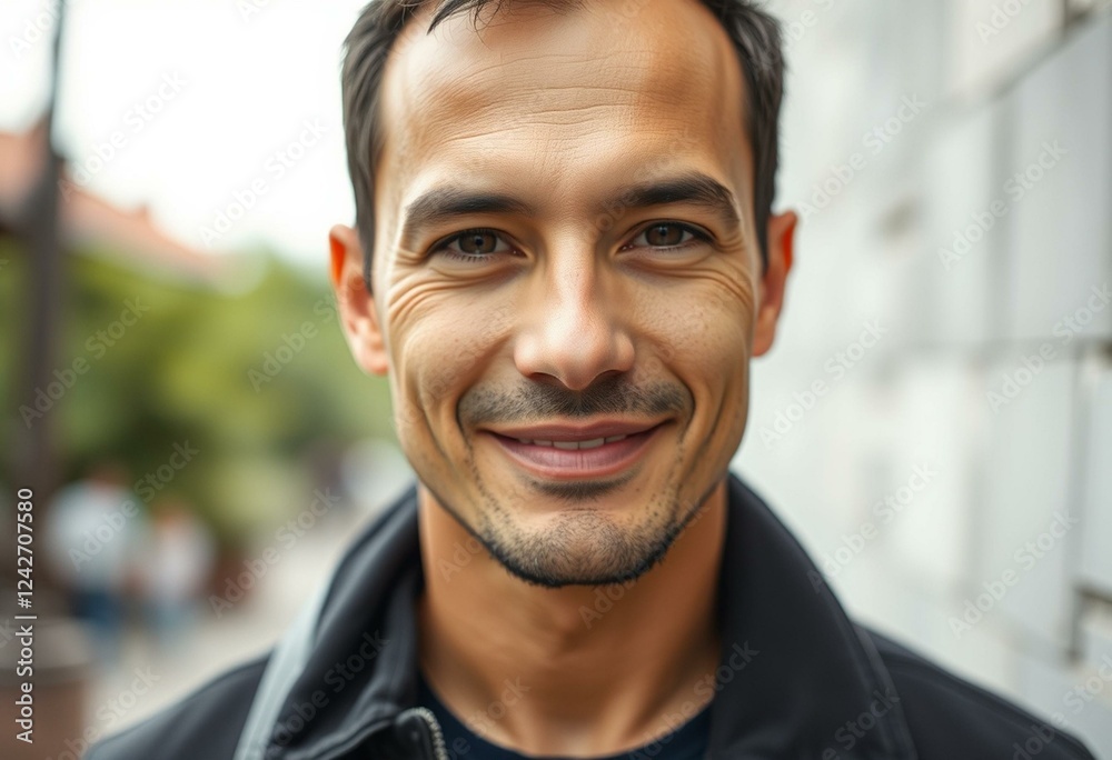 Male portrait with subtle smile Male portrait with subtle smile