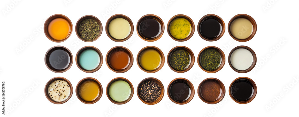 Various Colorful Spice Bowls Arranged Neatly
Various Colorful Spice Bowls Arranged Neatly