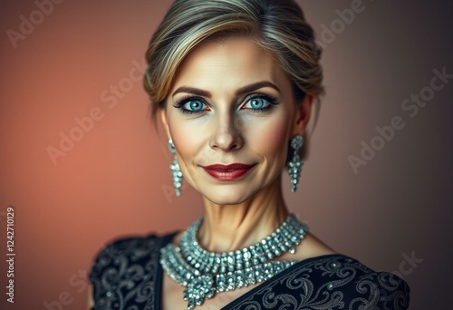 Photorealistic portrait of a wealthy woman