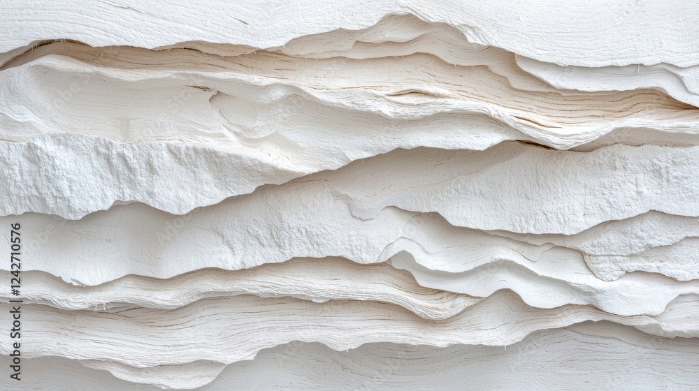 Textured White Paper Layers Close-Up Textured White Paper Layers Close-Up