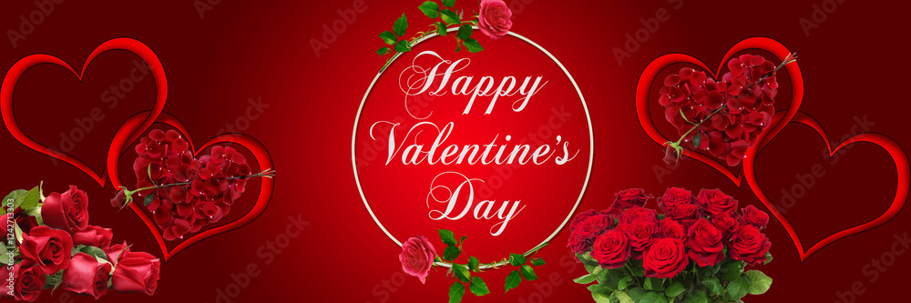 Fototapeta premium abstract floral background with flowers, happy valentine day celebration.