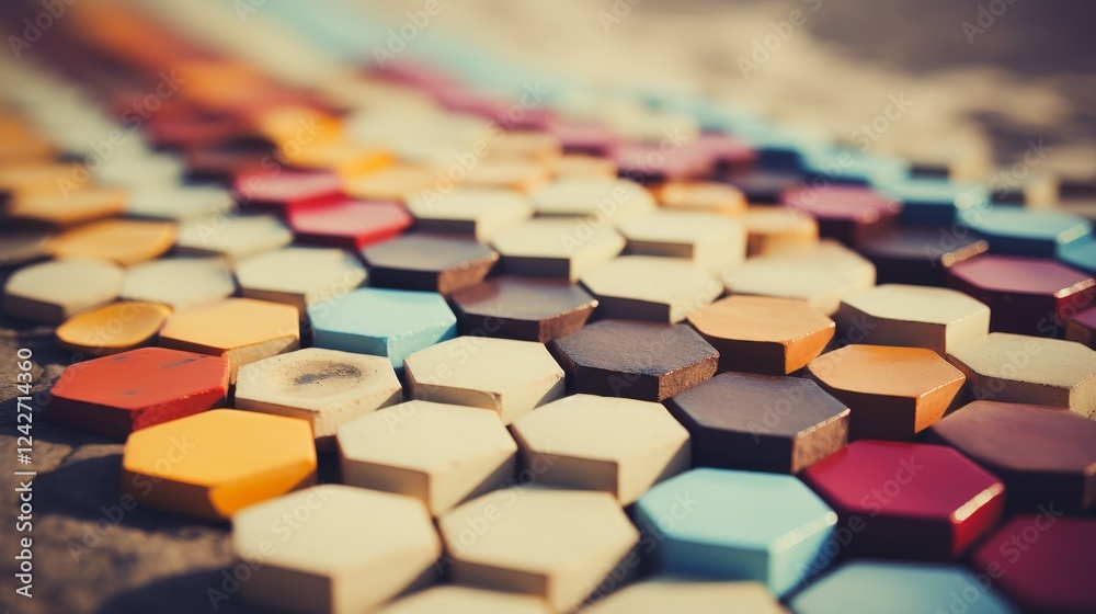 A vibrant background featuring an array of geometric shapes like triangles, hexagons with a gradient color scheme A vibrant background featuring an array of geometric shapes like triangles, hexagons with a gradient color scheme