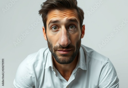 Photorealistic portrait of a male with a big nose