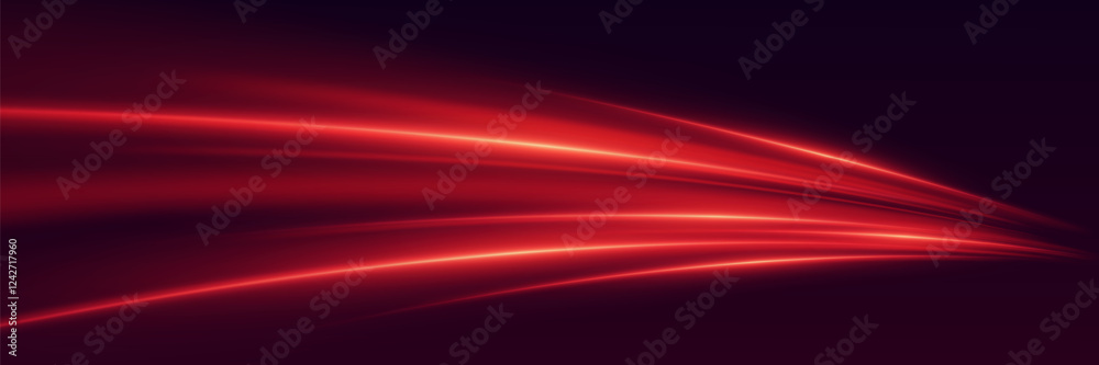 Fototapeta premium Speed glowing technological lines and light. Vector EPS10