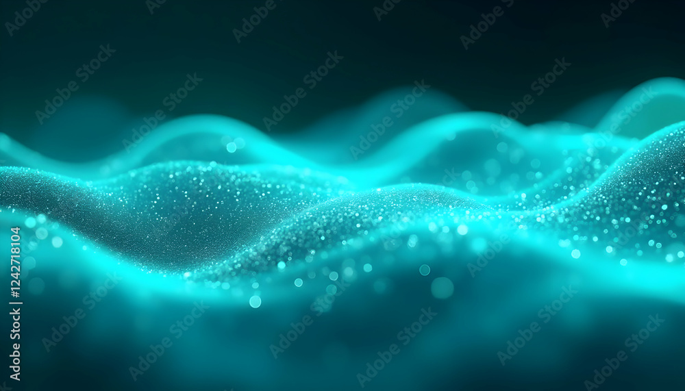 Abstract Teal Particle Wave Background Image Abstract Teal Particle Wave Background Image