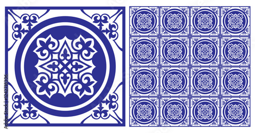 Talavera pattern. Azulejos portugal. Turkish ornament. Moroccan tile mosaic. Ceramic tableware, folk print. Spanish pottery. Ethnic background. Mediterranean seamless  wallpaper.