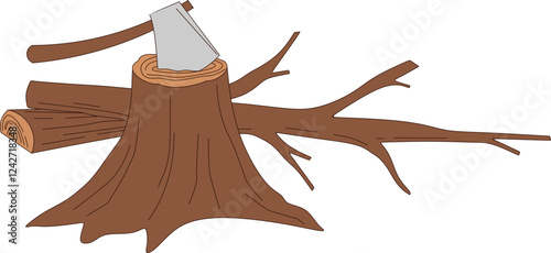 Illegal Logging Illustration