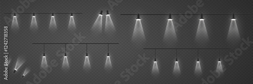 Light sources from a spotlight, studio, podium lighting, lighting effect.