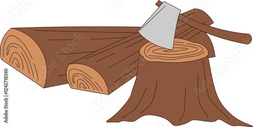Illegal Logging Illustration