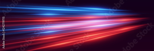 Neon light and high speed light lines. Vector illustration