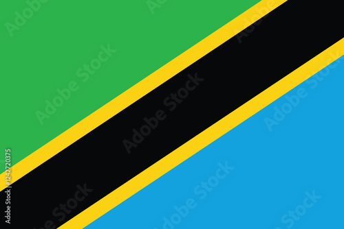 Tanzania flag official colors and proportion digital vector illustration.