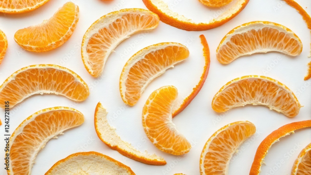 Vibrant orange peel pattern with small grooves and ridges on a crisp white background, white background, foodie decor, citrus pattern, natural texture, vibrant colors Vibrant orange peel pattern with small grooves and ridges on a crisp white background, white background, foodie decor, citrus pattern, natural texture, vibrant colors