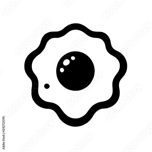 Fried Egg Icon: A simple yet effective icon of a fried egg, perfect for menus, recipe websites, and culinary branding.  