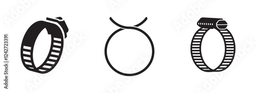 hose clamp icon on white background	