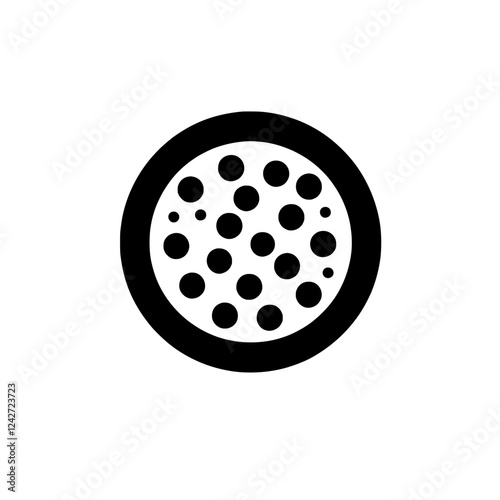 Pizza Icon: A simple yet iconic representation of a pizza, perfect for food blogs, restaurant menus, or any project where a visual cue for pizza is desired.