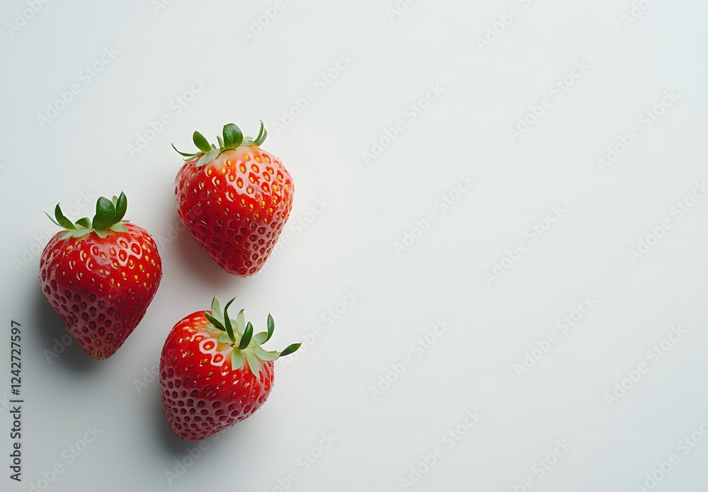 Three ripe strawberries on a white background Three ripe strawberries on a white background
